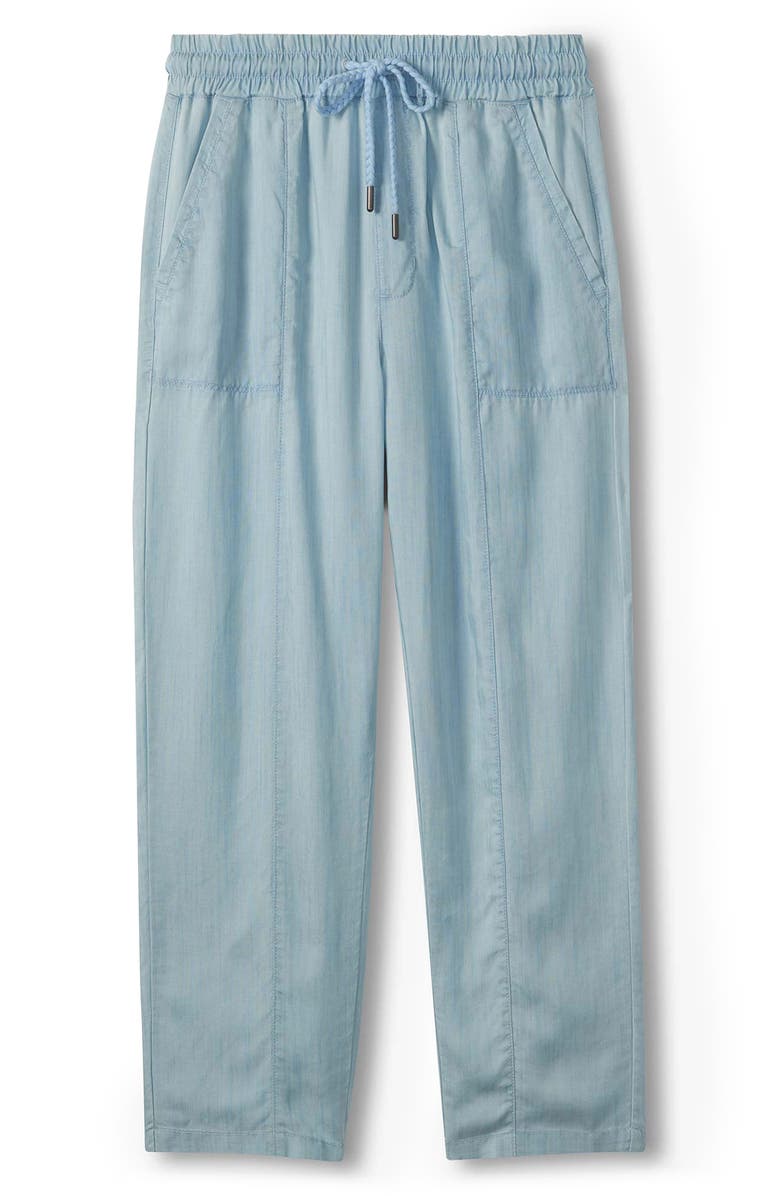 Hatley Drawstring Crop Straight Leg Chambray Pants, Alternate, color, 