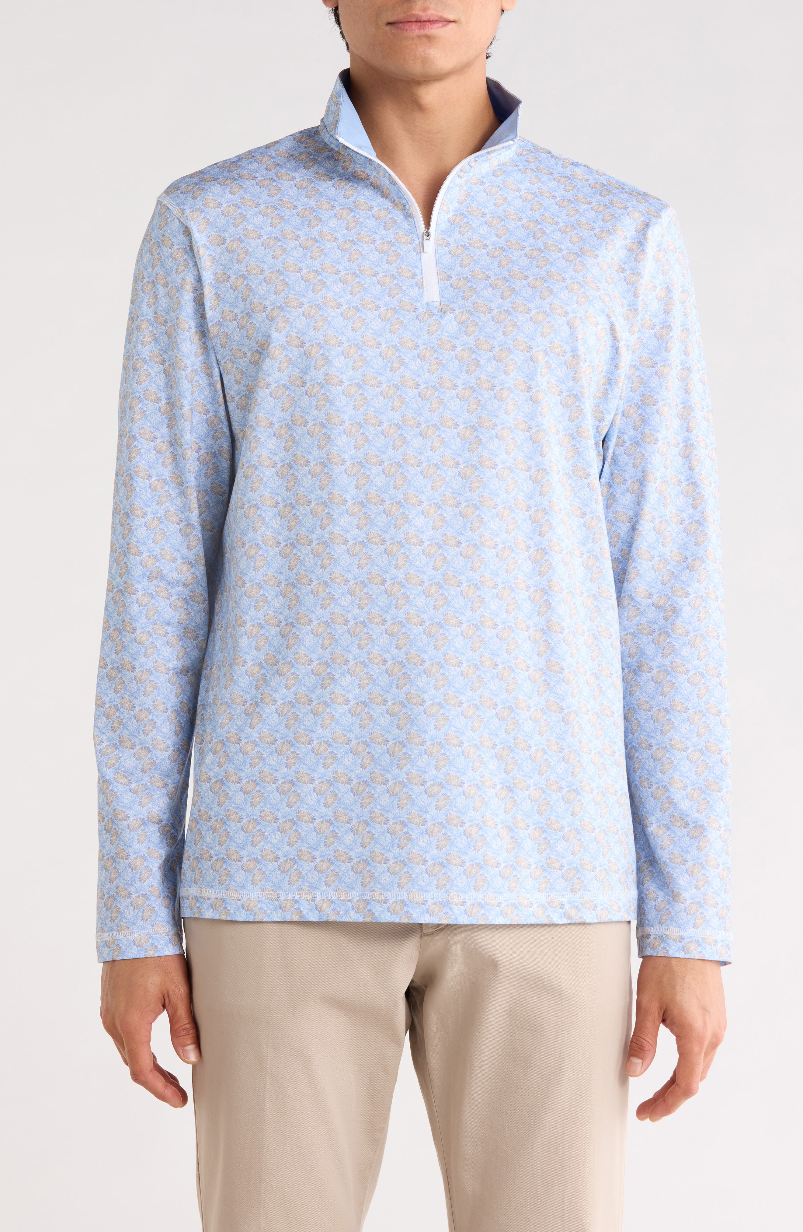 Bugatchi Long Sleeve Quarter Zip Pullover