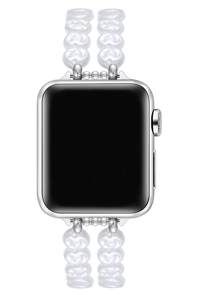 Eloise Faux Pearl Apple Watch® Watchband, Alternate, color, WHITE