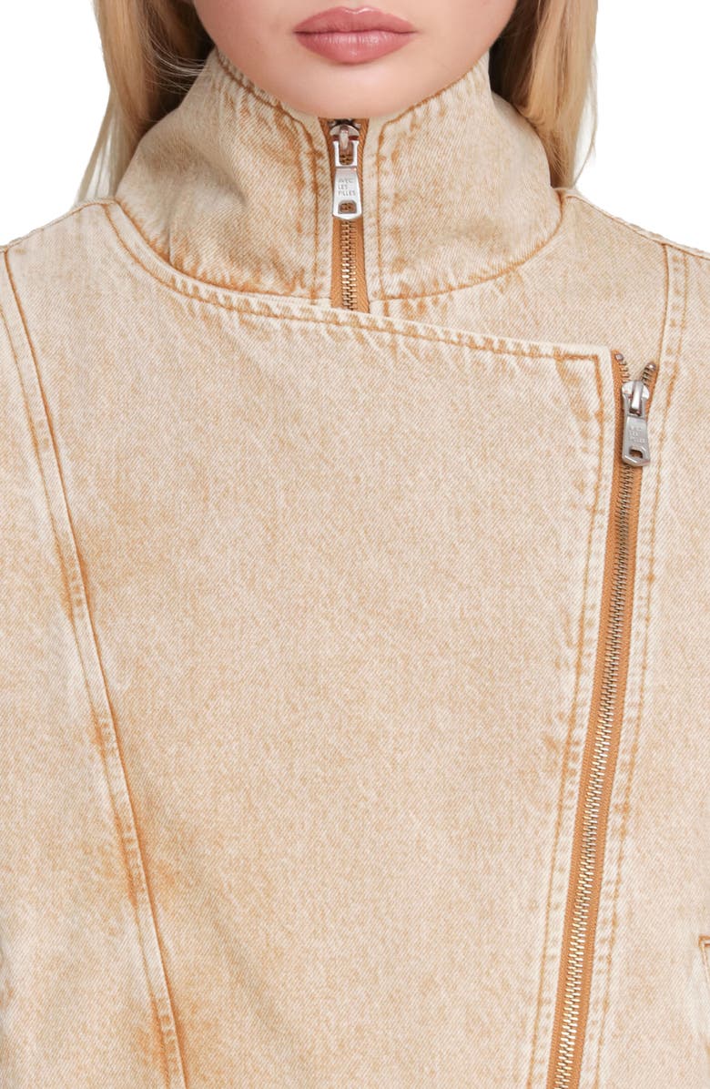 Avec Les Filles Denim Bomber Jacket, Alternate, color, Washed Khaki