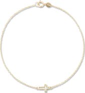 Ember Fine Jewelry 14k Gold Mother-of-Pearl Cross Bracelet