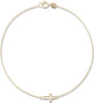 Ember Fine Jewelry 14k Gold Mother-of-Pearl Cross Bracelet