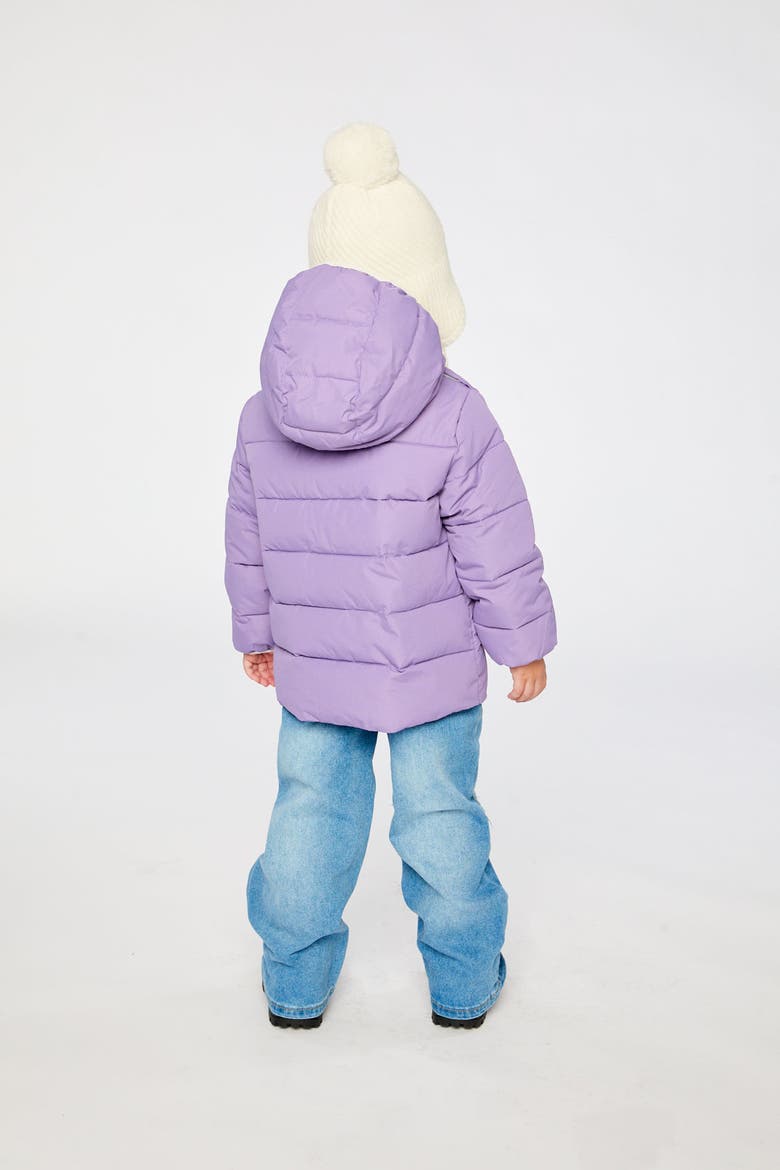 Girl Quilted PrimaLoft Car Seat Adapted Winter Jacket, Alternate, color, Violet