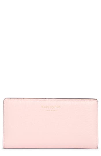Kate Spade New York Taylor Pebbled Leather Slim Wallet In Pink
