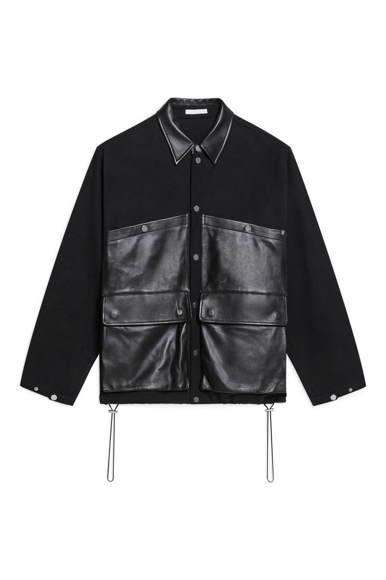 Mixed Media Hunting Jacket, Alternate, color, BLACK