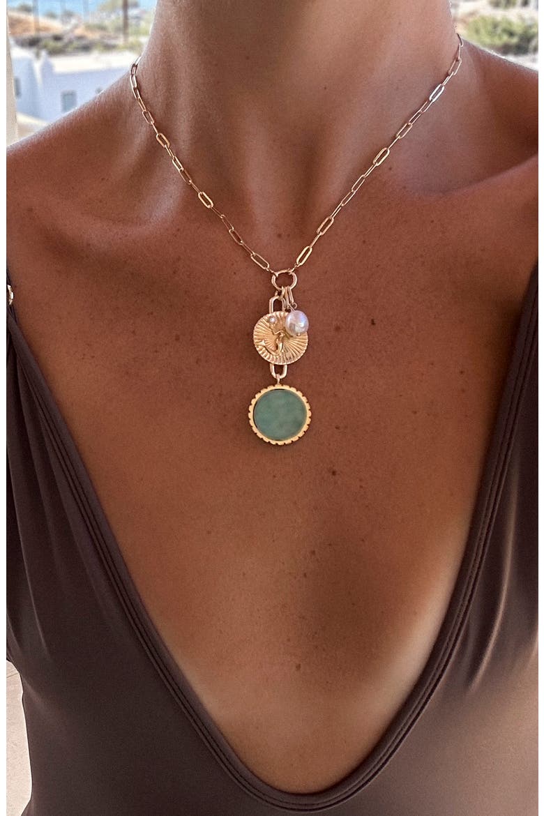 Odeon Charm, Alternate, color, AMAZONITE