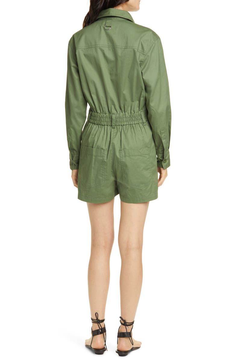 Tibi Featherweight Cotton Twill Romper, Alternate, color,