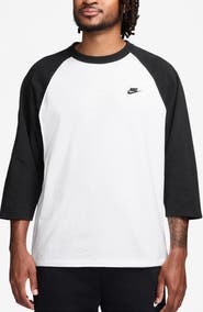 Nike Colorblock Three Quarter Sleeve Cotton T-Shirt
