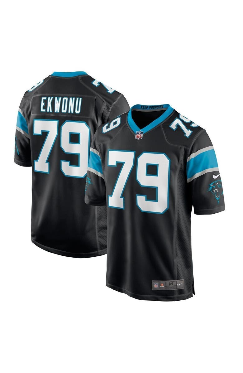 Nike Men's Nike Ikem Ekwonu Black Carolina Panthers Player Game Jersey, Alternate, color,