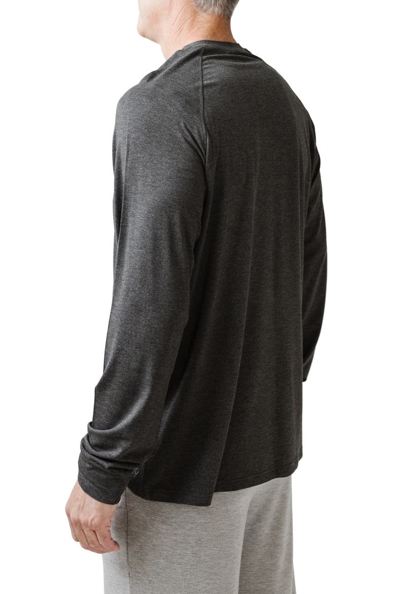 Stretch Long Sleeve Crewneck T-Shirt, Alternate, color, CHARCOAL