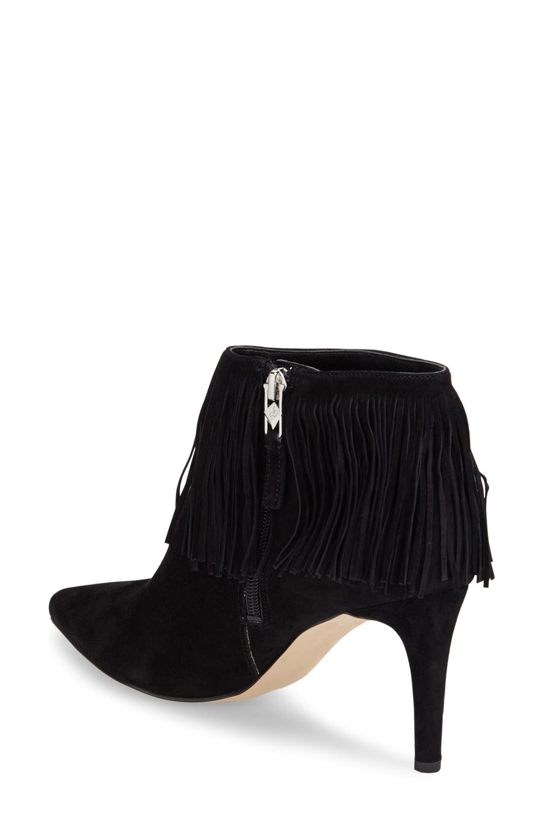 Sam Edelman 'Kandice' Fringed Suede Pointy Toe Bootie, Alternate, color, 