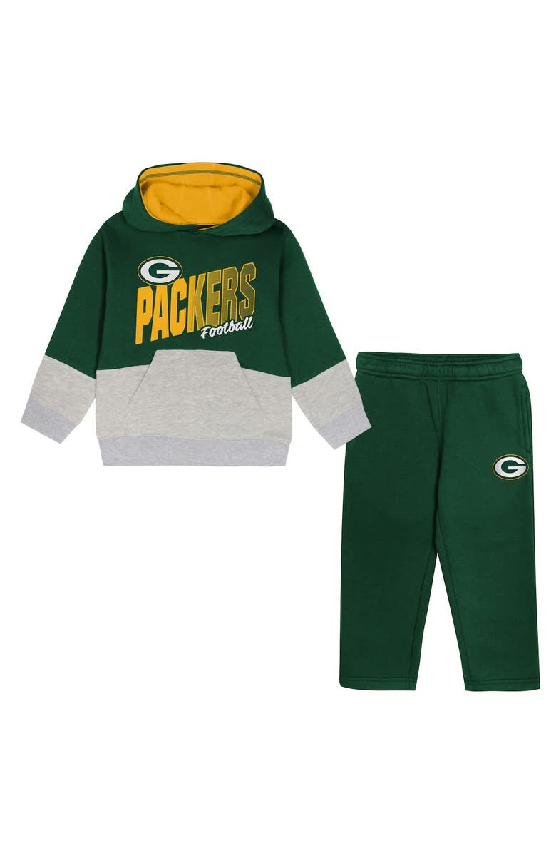 Outerstuff Toddler Outerstuff Green Green Bay Packers Lineman Fleece Hoodie & Pants Set, Alternate, color, Green