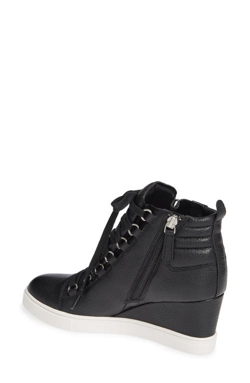 Shop Linea Paolo Fenton Wedge Sneaker In Black Tumbled Leather