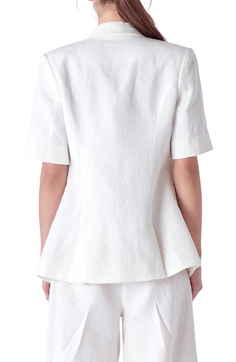 English Factory Short Sleeve Linen Blend Blazer, Alternate, color,