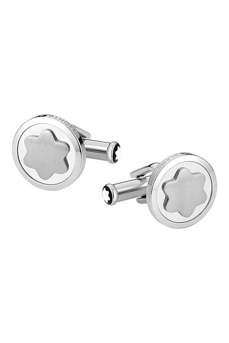 Logo Star Cuff Links, Main, color, STEEL