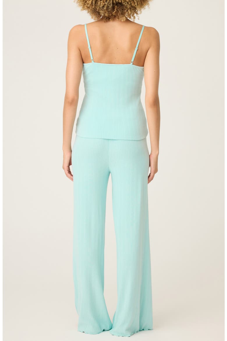 Lace Trim Double Brushed Pointelle Pajamas, Alternate, color, LIGHT MINT