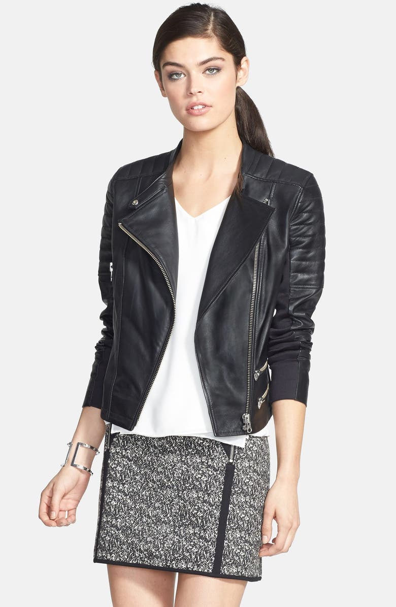 Trouvé Leather Moto Jacket, Main, color,