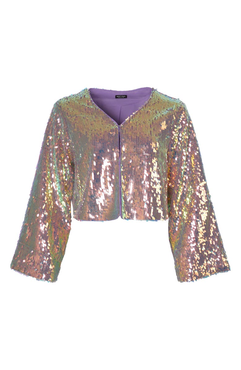 NASTY GAL Iridescent Sequin Jacket, Alternate, color, 