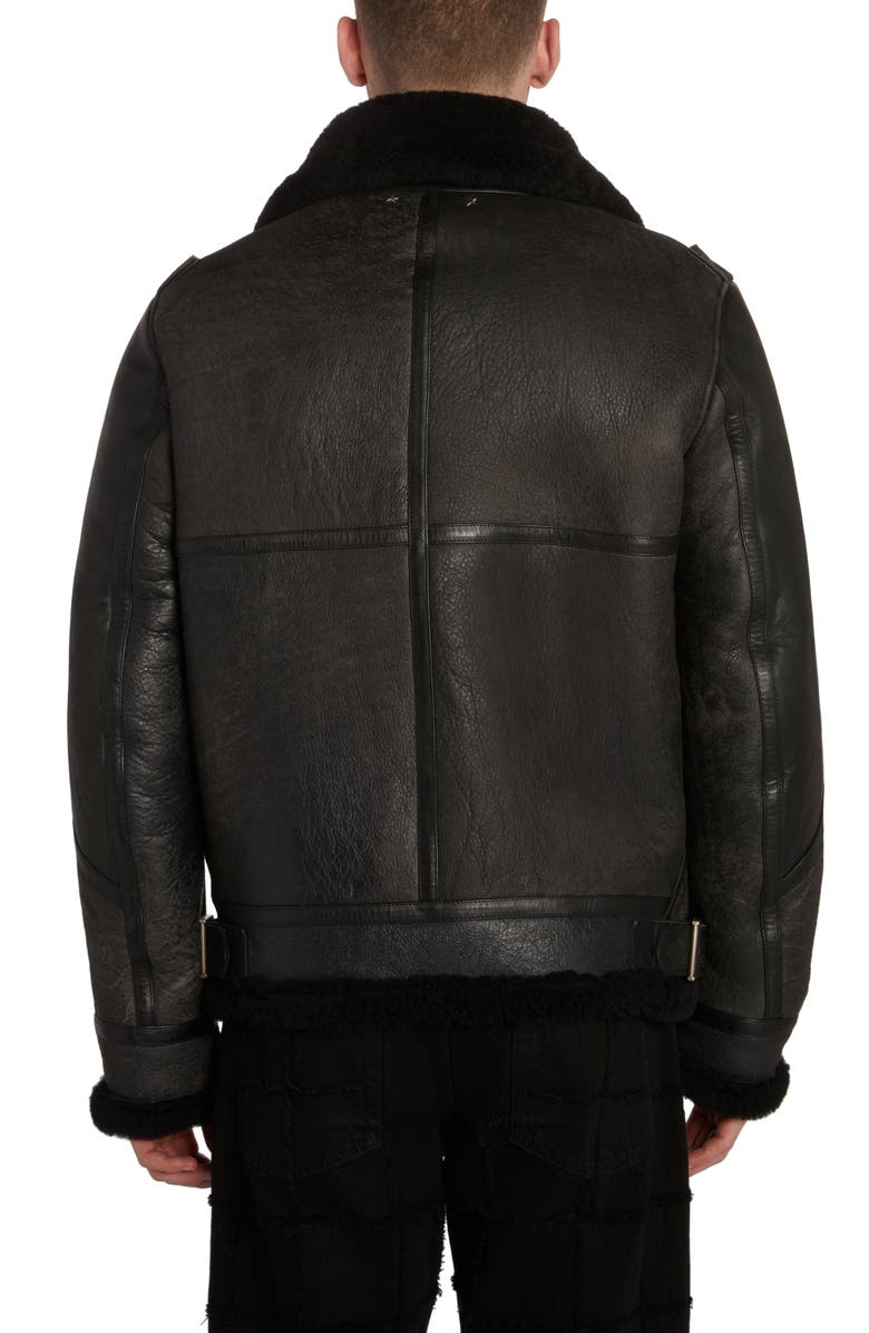 Golden Goose Journey Collection Arvel Genuine Shearling Trim Leather Jacket, Alternate, color,