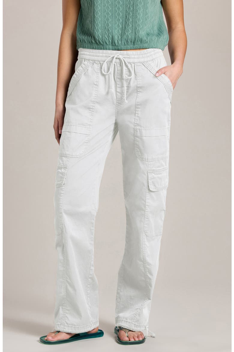 Tabitha Straight Leg Stretch Cotton Twill Cargo Pants, Main, color, WHITE