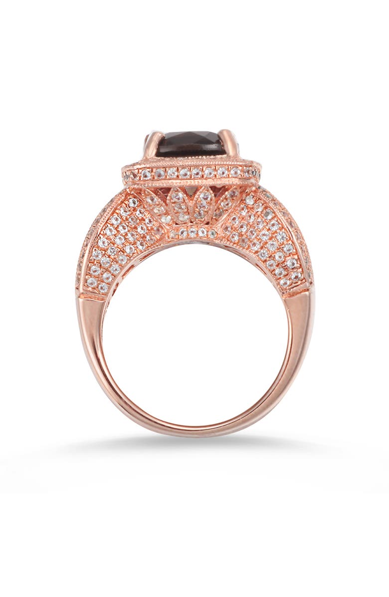 SUZY LEVIAN Cushion Cut Quartz & White Topaz Halo Ring, Alternate, color, 