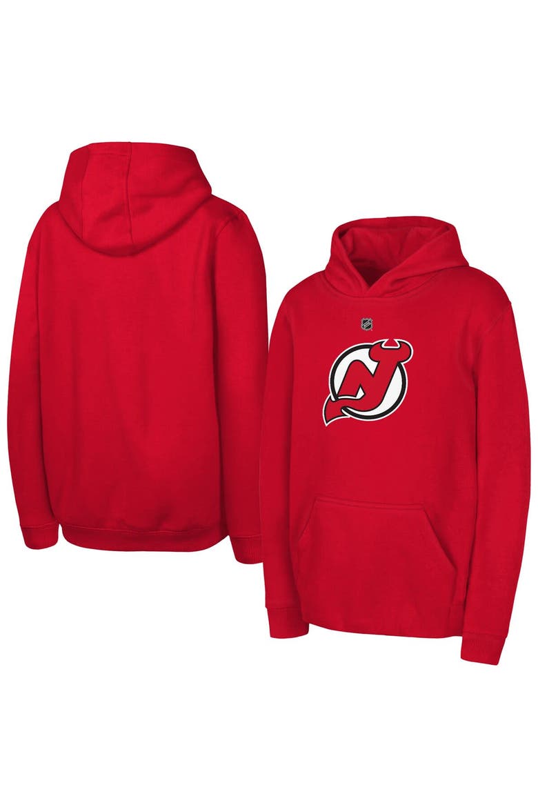 Youth Outerstuff Red New Jersey Devils Primary Logo Pullover Hoodie, Main, color, Red