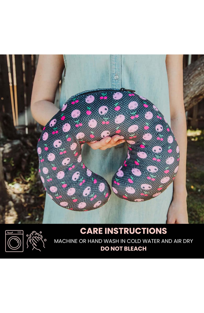 Toynk Sanrio Kuromi Reversible Neck Roll Pillow and Plush Toy, Alternate, color, Black