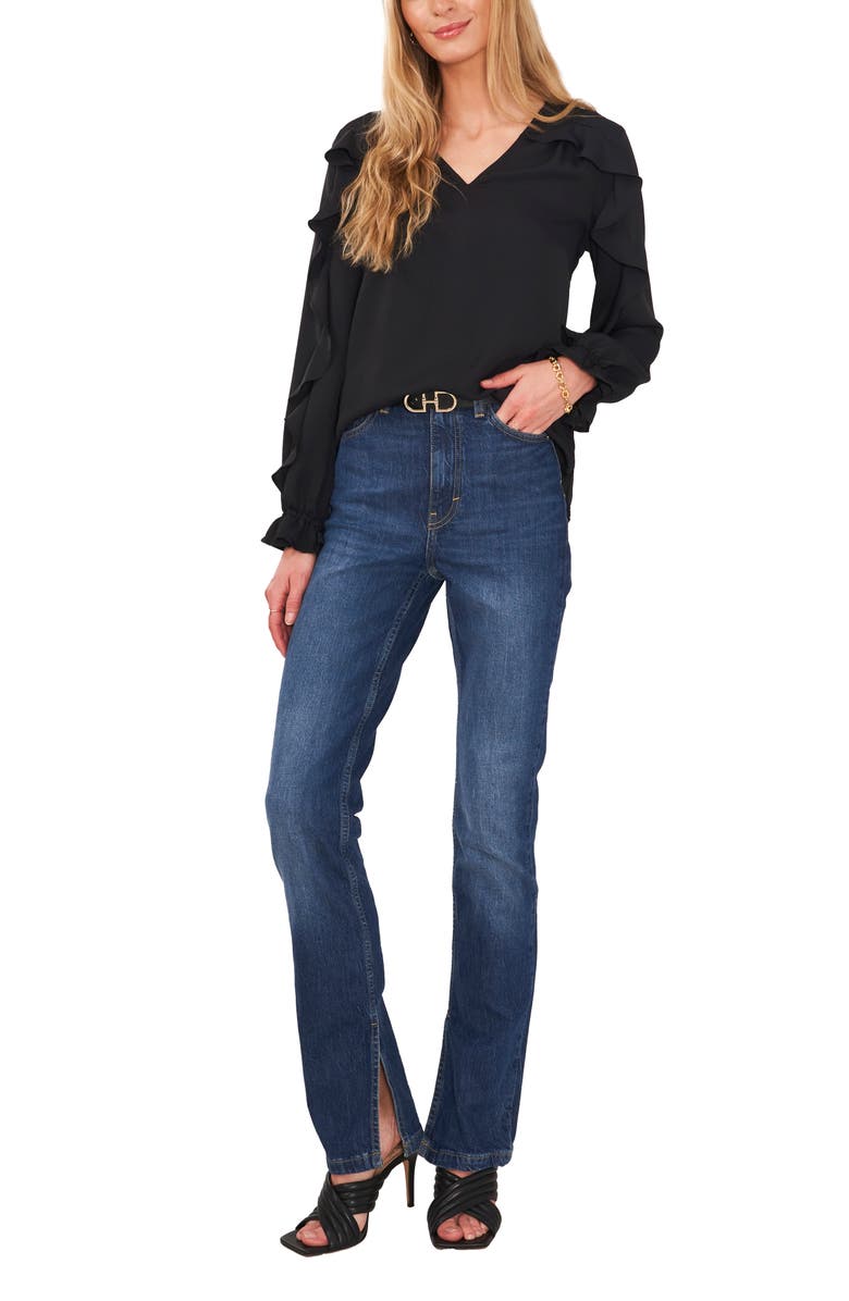 Vince Camuto Ruffle Sleeve V-Neck Blouse, Alternate, color,