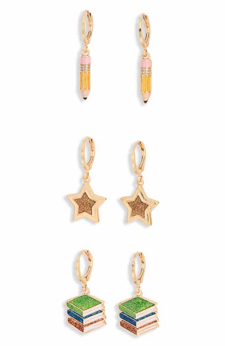 Set of 3 Back to School Huggie Hoop Earrings