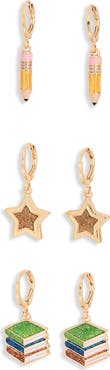 Leith Set of 3 Back to School Huggie Hoop Earrings