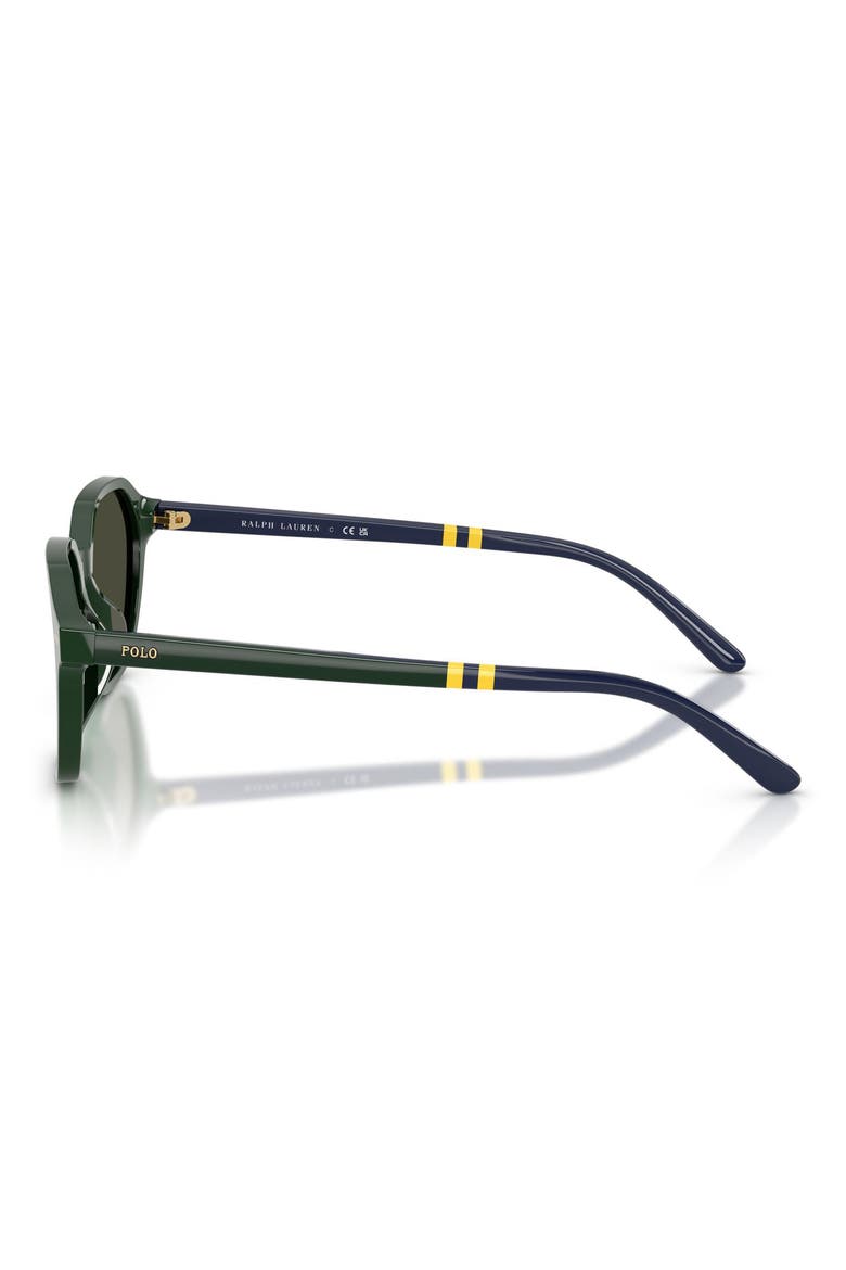 54mm Irregular Sunglasses, Alternate, color, SHINY GREEN / BROWN
