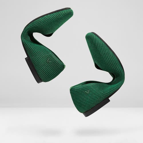 Vivaia Square-toe V-cut Flats In Forest Green