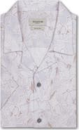 Bugatchi Jackson Shaped Fit Floral Linen Camp Shirt
