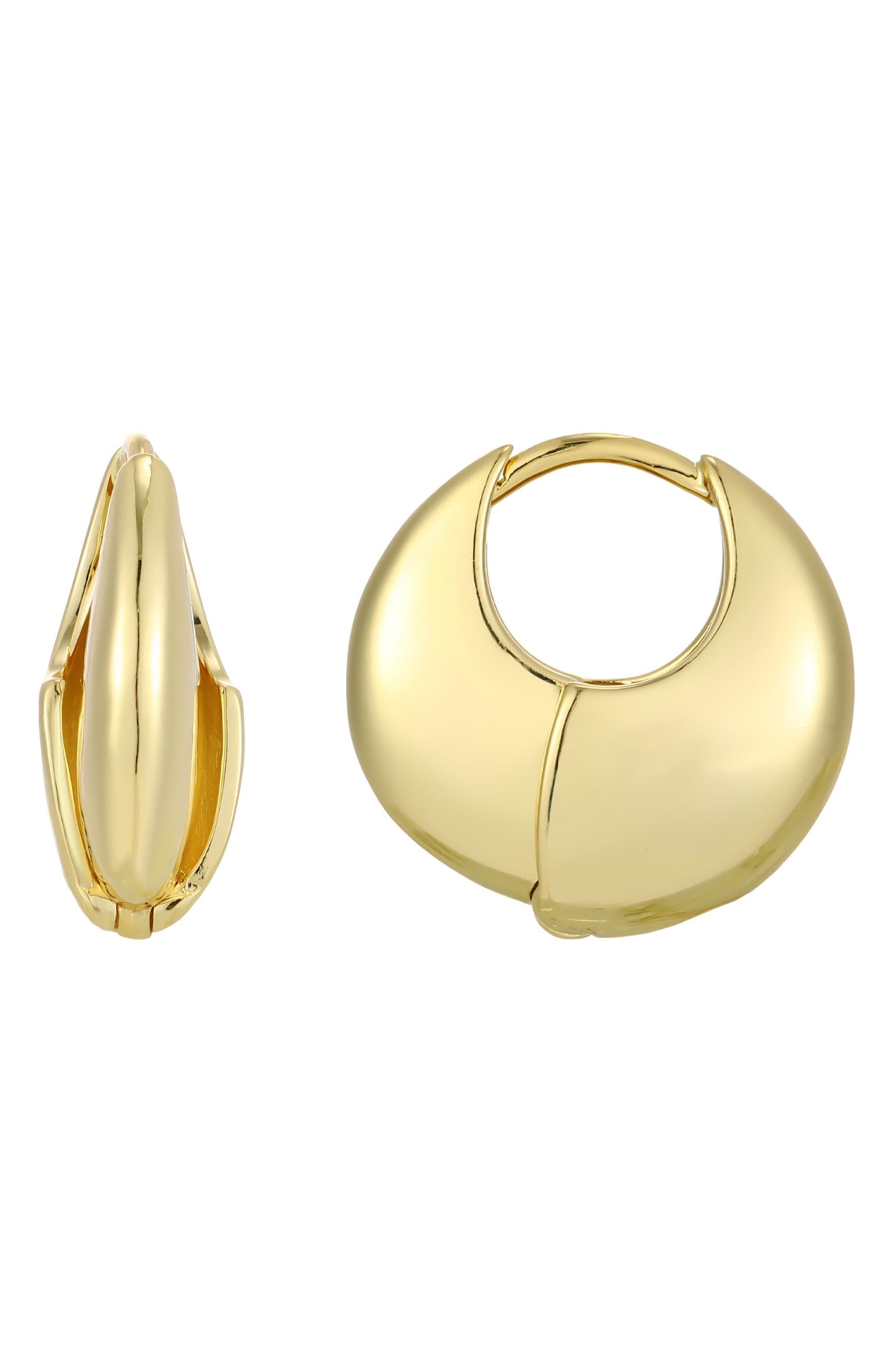 Adornia Louvre 14k Gold Plated Hoop Earrings