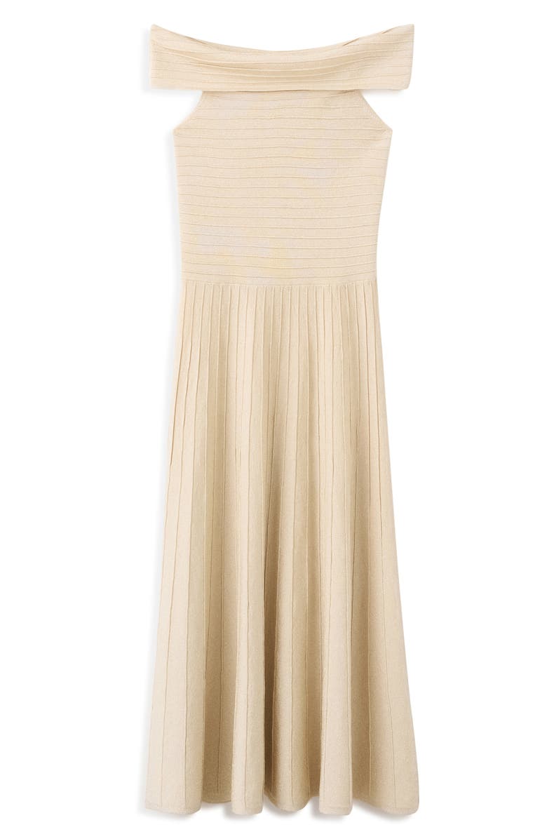 MANGO Off the Shoulder Flared Sweater Dress, Main, color, 