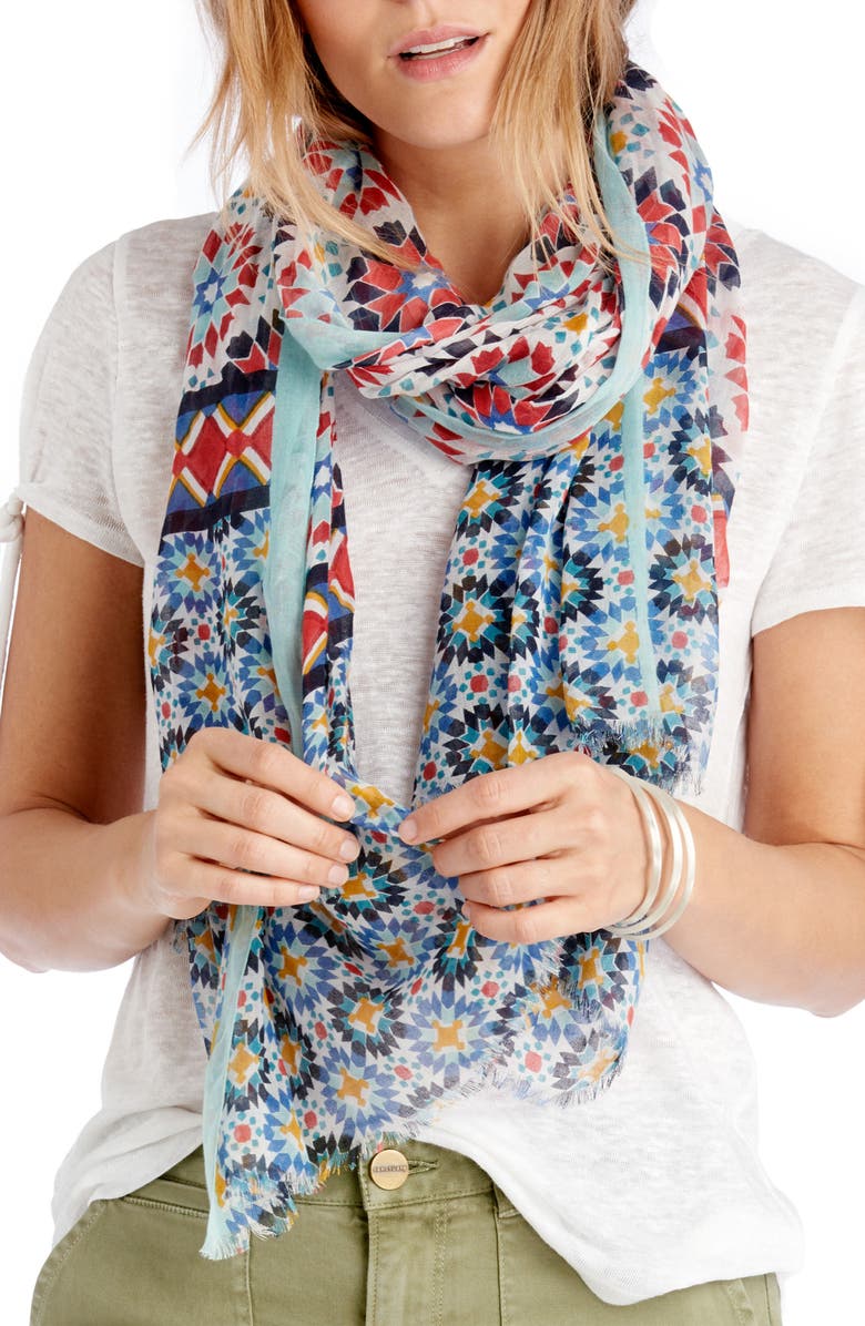 Sole Society Mixed Tile Print Scarf, Main, color, 