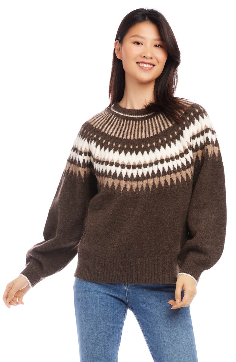 Karen Kane Fair Isle Jacquard Sweater, Alternate, color,