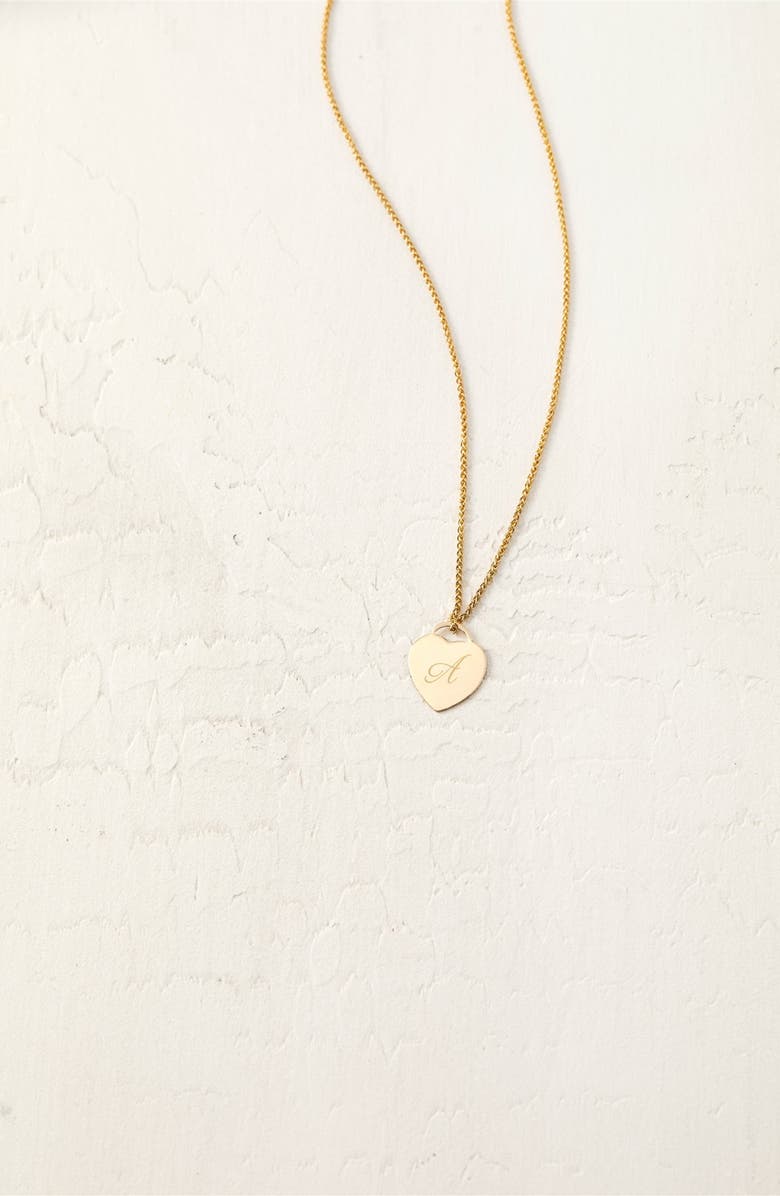 Set & Stones Alice Initial Heart Pendant Necklace, Alternate, color, Gold / F