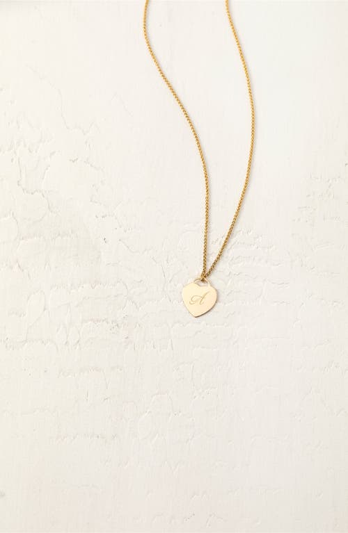 Set & Stones Alice Initial Heart Pendant Necklace In Gold