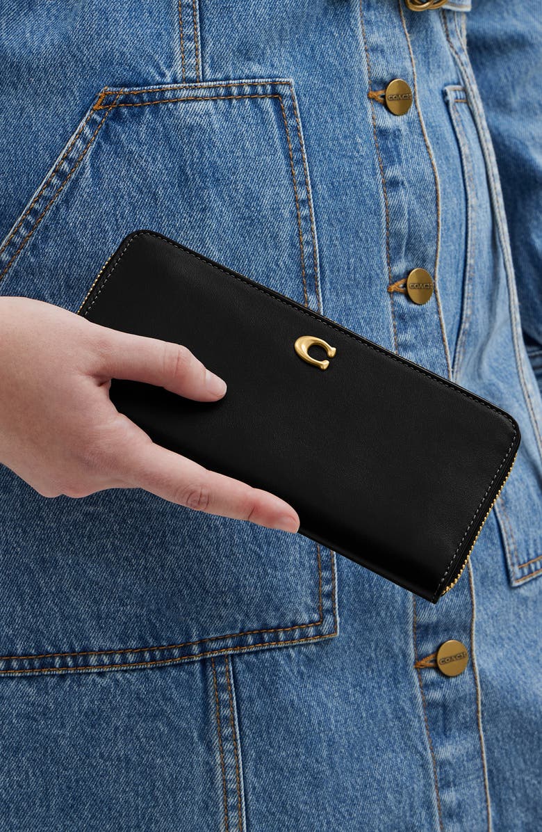 COACH Essential Slim Smooth Leather Wallet, Alternate, color, Black