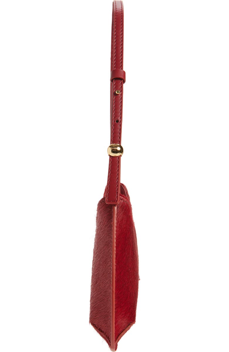 Jacquemus Le Bisou Genuine Calf Hair Shoulder Bag, Alternate, color, Dark Red 480