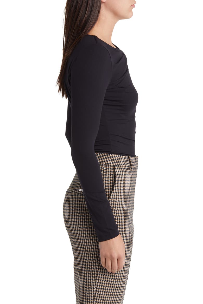 Everie Twist Neck Long Sleeve Top, Alternate, color, BLACK