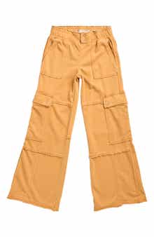 Tractr Kids' French Terry Wide Leg Cargo Pants