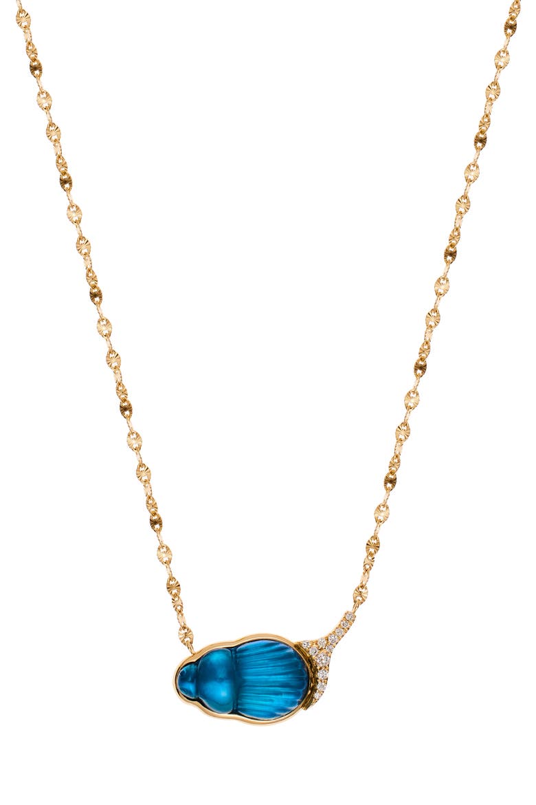 Big Sienna Pendant Necklace, Main, color, BLUE