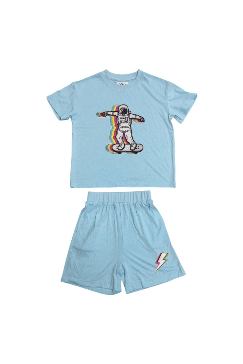 Skater Astronaut Short Set, Main, color, Blue