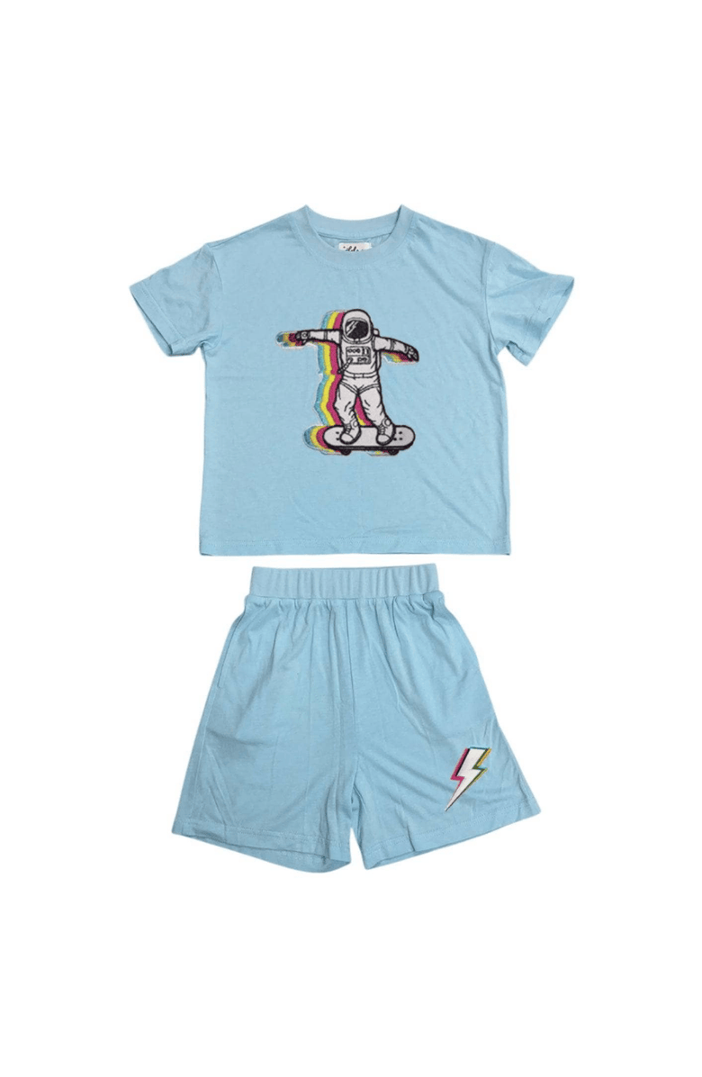 Lola + The Boys Skater Astronaut Short Set, Main, color, 