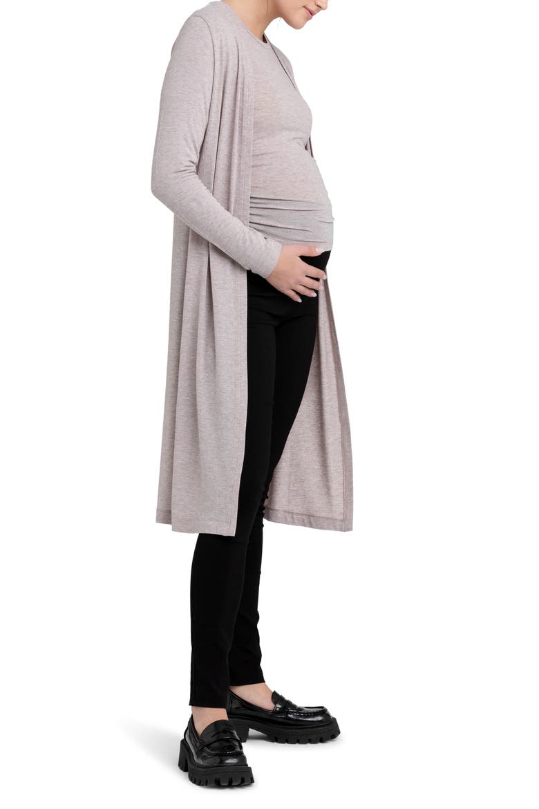 Nina Longline Maternity Cardigan, Alternate, color, SAND