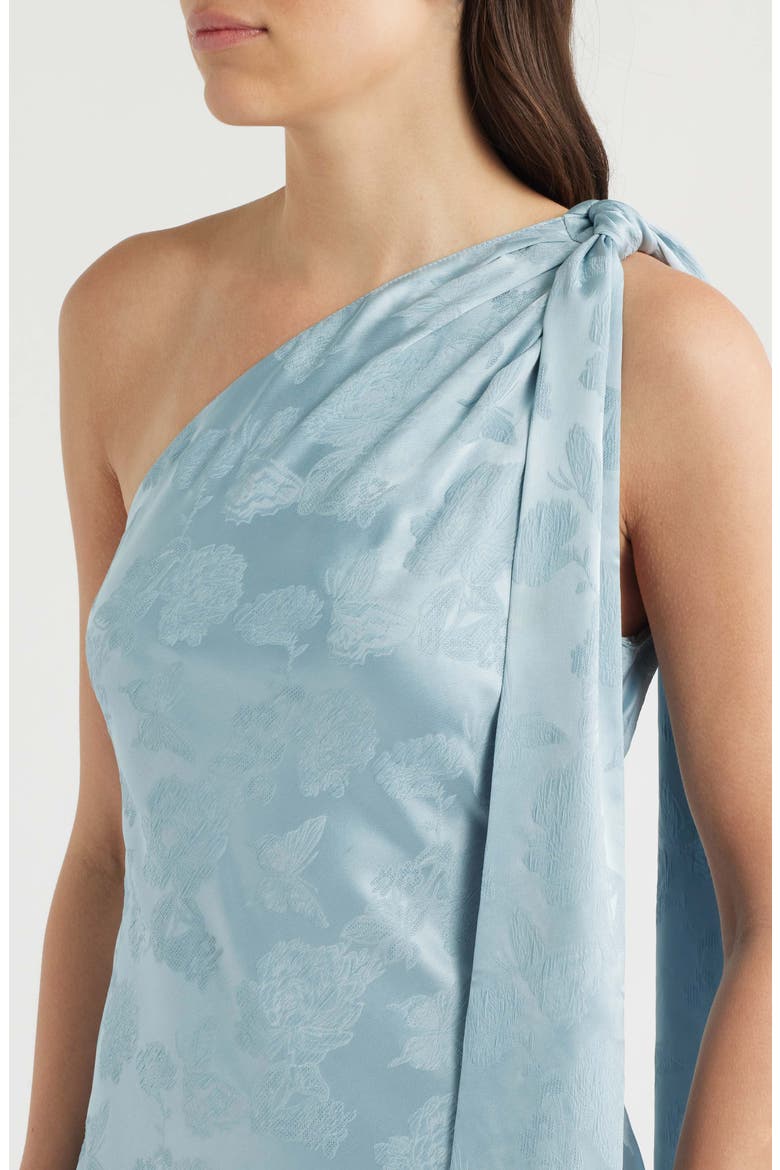 Chrishell Fringe One-Shoulder Dress, Alternate, color, POWDER BLUE