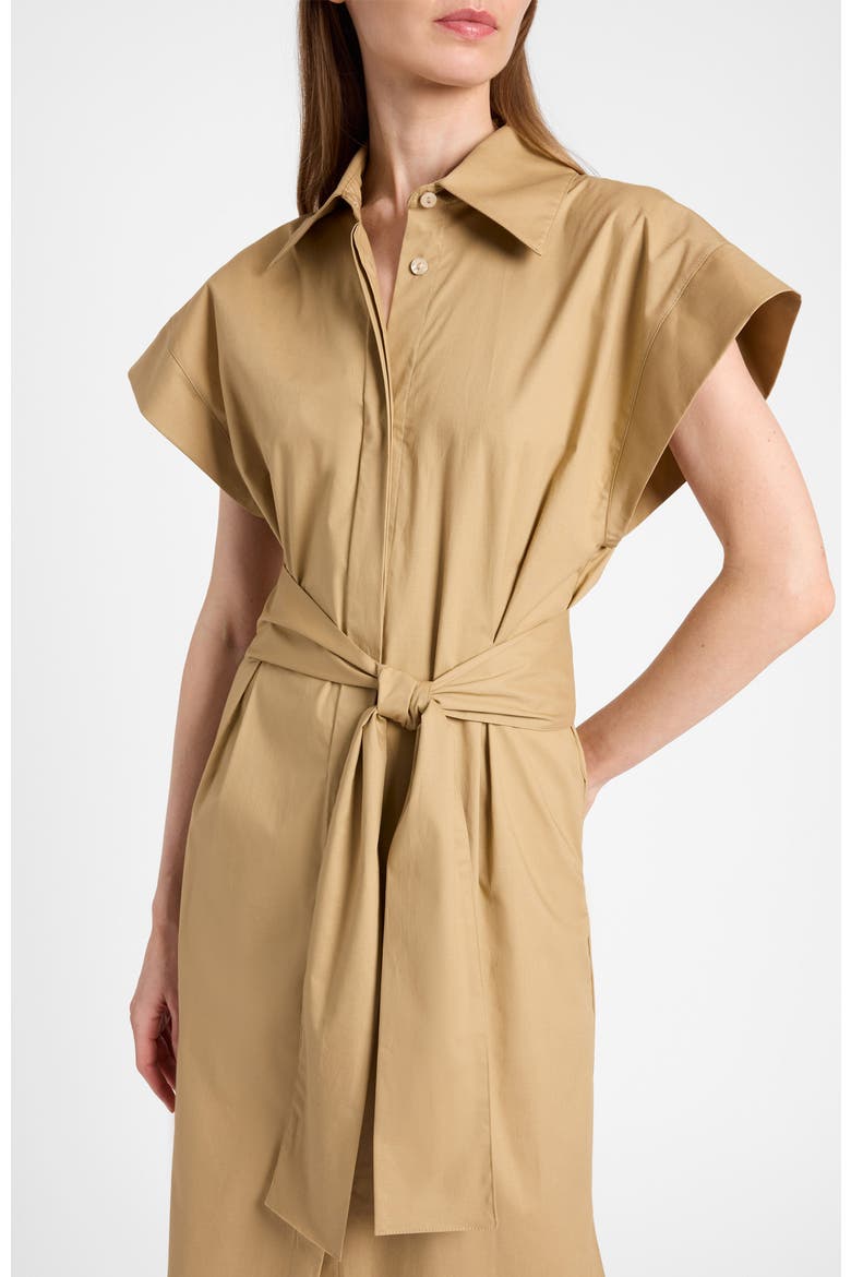 Nisa Cap Sleeve Poplin Shirt Dress, Alternate, color, Chai
