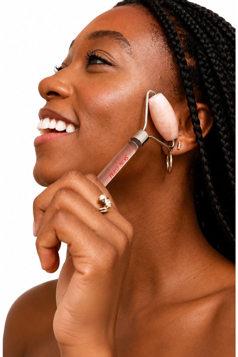Rose Quartz Crystal Facial Roller, Alternate, color, ROSE QUARTZ